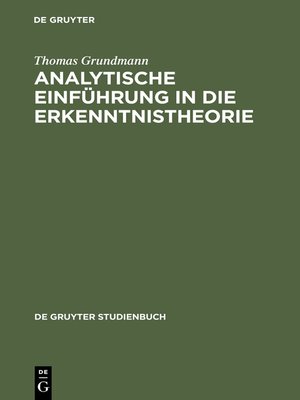 cover image of Analytische Einführung in die Erkenntnistheorie